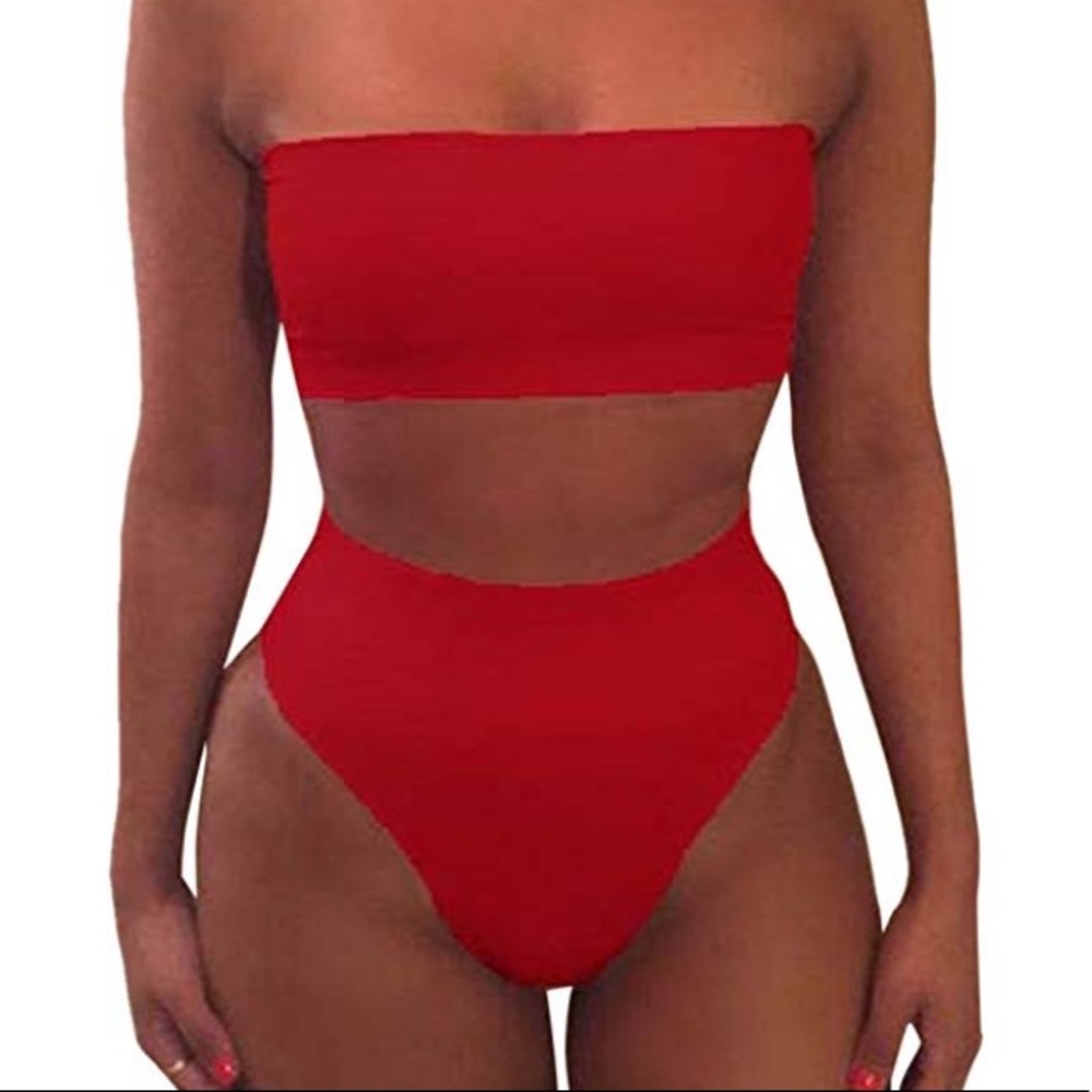 🚫SOLD!🚫Removable Strap Cheeky High Waist Bikini
